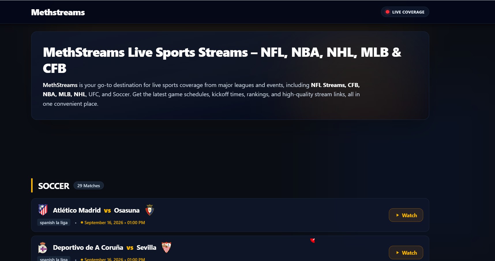 Methstreams - Next-Gen NFL Streams, NFLBite & BuffStreams Live Hub